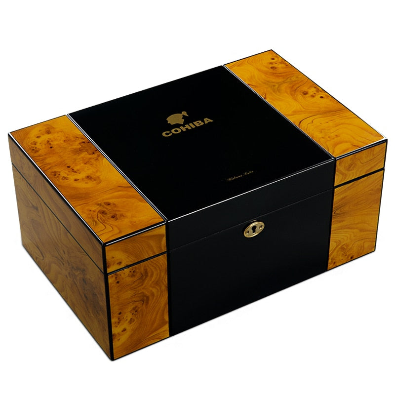 CIGARLOONG Cigar Box Wooden Cigar Display box humidor for cigars With handle cigar humidifier
