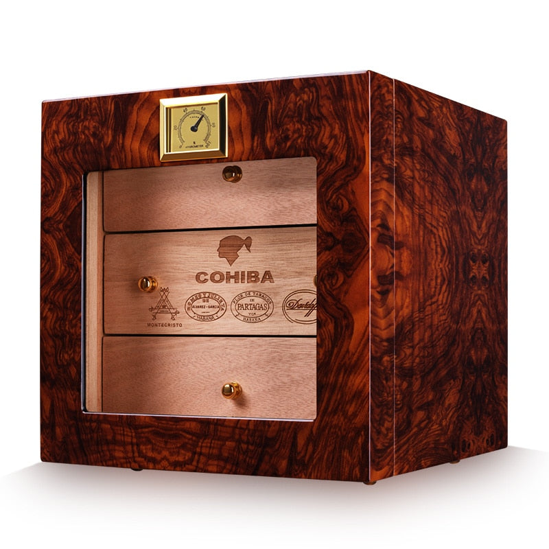 Humidor three layers of natural mellow cedar wood large capacity cigar moisturizing box/cabinet