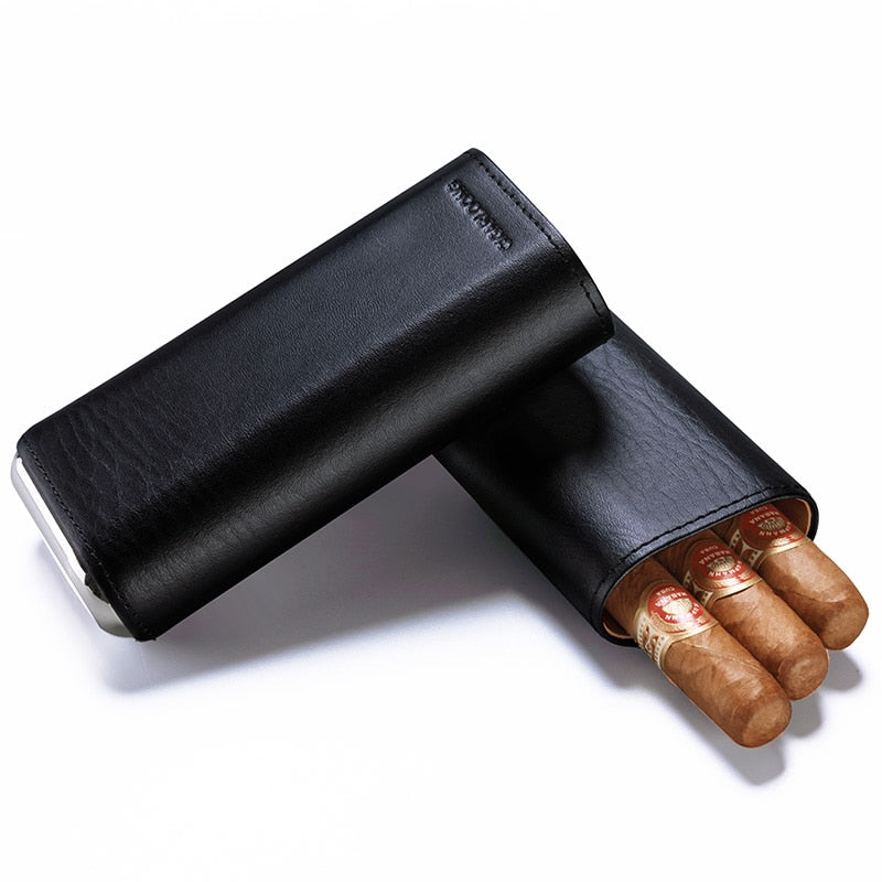 CIGARLOONG cigar case portable  2 pcs humidor with cigar cutter