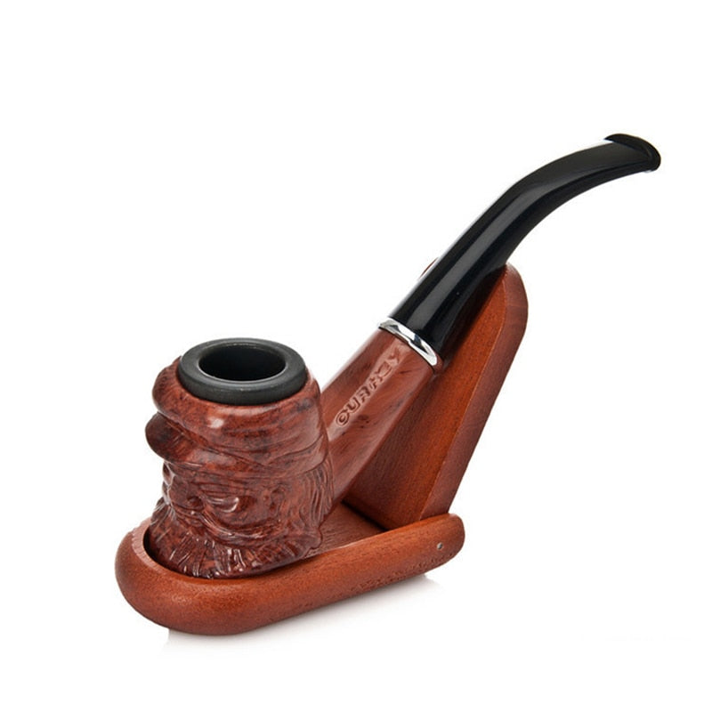 Fashion Carved Flowers Pipe