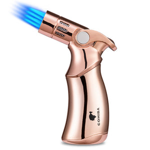 COHIBA Gun Metal 4 torch JET FLAME Gas Butane cigar lighter cigarette Windproof Lighters